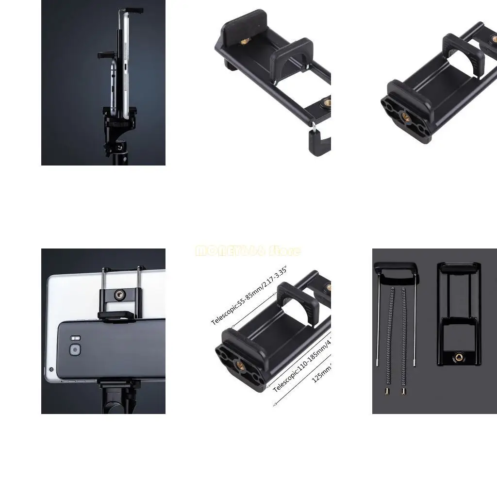 F62C Universal 2In1 Tripod Mount Phone Tablet Holder Clip for Smart Cellphones Notebook Adapter Clamp Stand