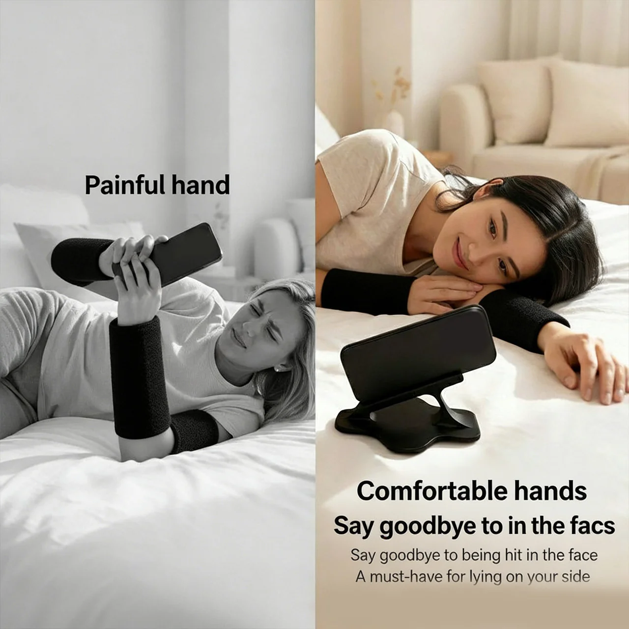 3Pcs Side-Lying Phone Holder Less Prone To Tipping Mobile Phone Support Bracket Universal Table Phone Stand For Sofa Bedside - الصورة 5
