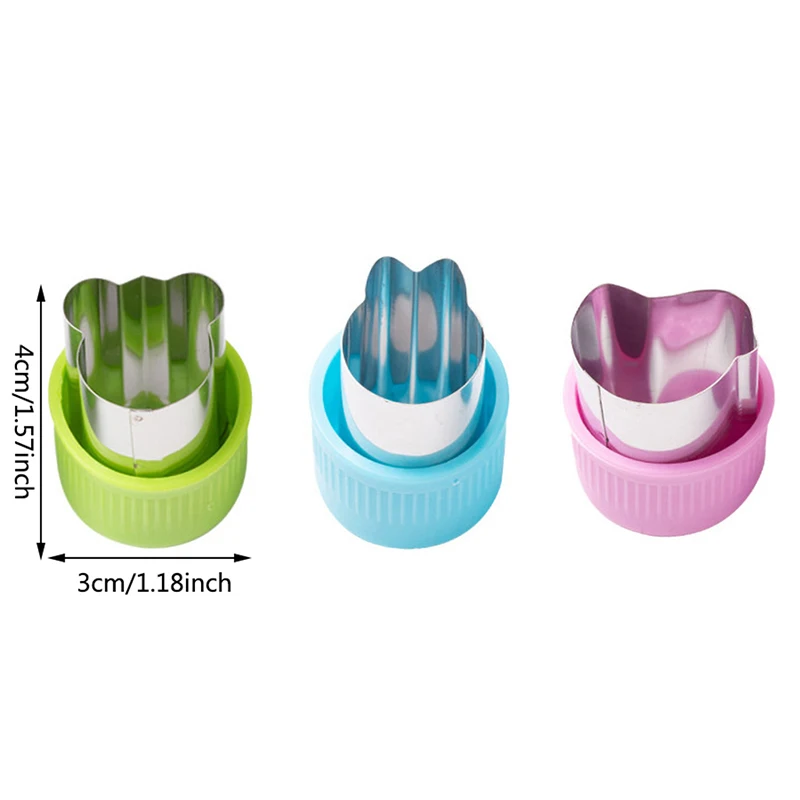 3pcs/set Star Heart Shape Vegetables Cutter Plastic Handle Portable Cook Tools Stainless Steel Fruit Cutting Die Kitchen Gadgets - الصورة 6