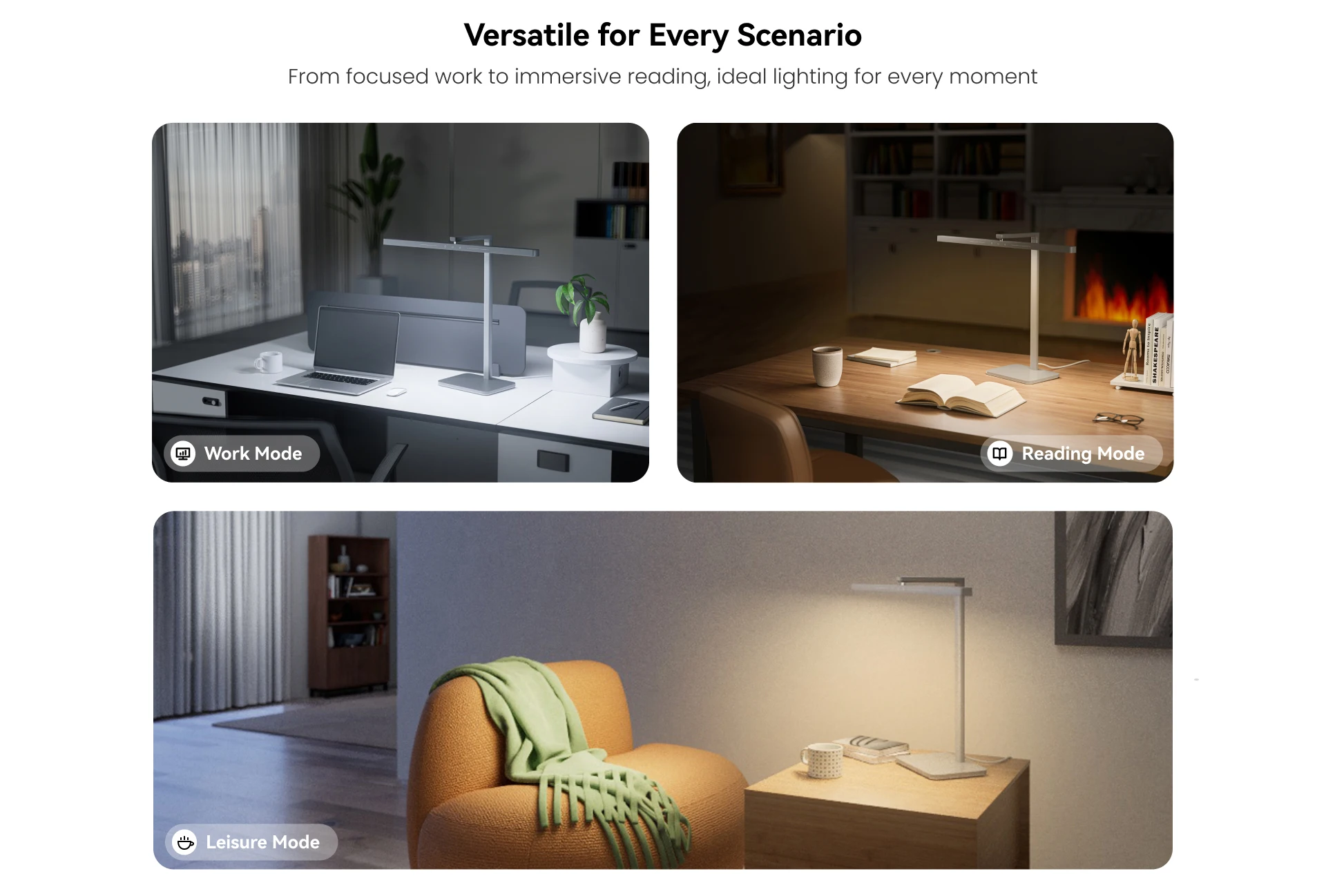 Yeelight Smart LED Bedside Lamp D1 2700K-6500K Smart Night Light Stepless Dimming Ra97 High CRI Focus Mode For Office Study - الصورة 4