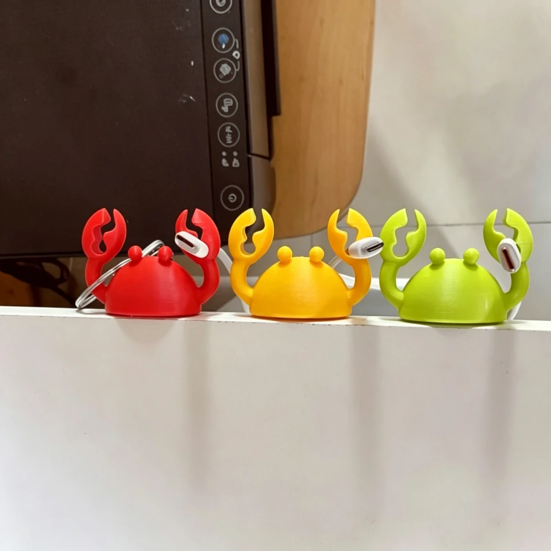 1pc/2pcs Cute Crab Cable Organizer Clip Data Cable Stand Mobile Phone Charging Cable Organizers Fixer Desk Wire Tidy Holder - Image 2