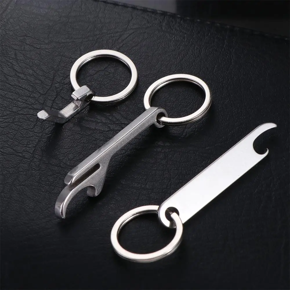 Cute Beer Bottle Opener Keychain Portable Stainless Steel Keychains for Men Mini Metal Bottle Can Opener Kitchen Gadgets Keyring - Image 5