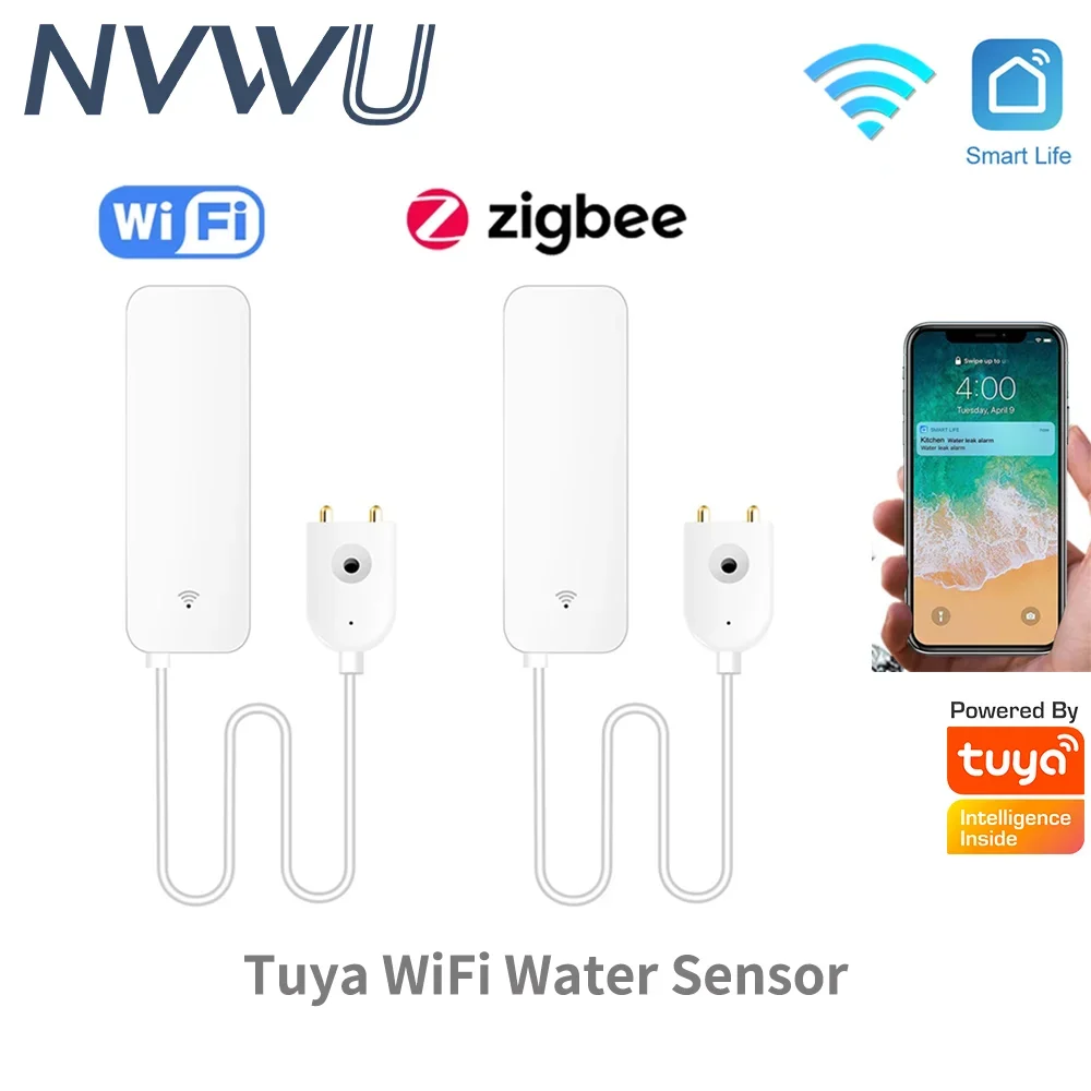 Tuya WiFi Zigbee Smart Water Sensor Remote Control fro Smart Home Automation via SmartLife NOT Support Alexa or Google Home