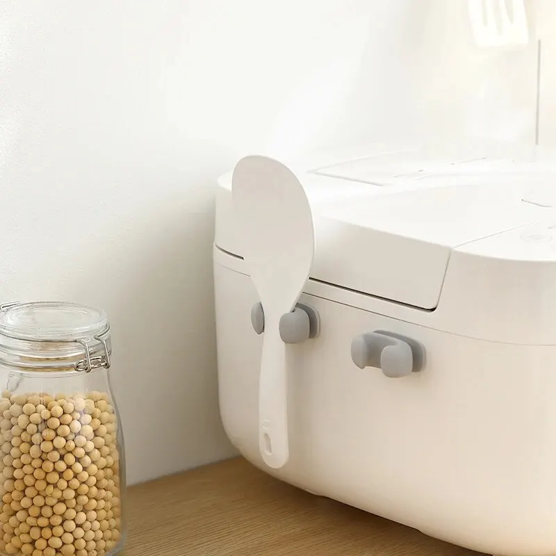 Rice Spoon Holder Silicone Storage Rack, Kitchen Wall-Mounted Cooker Spoon Shelf, Placement Rack - الصورة 3