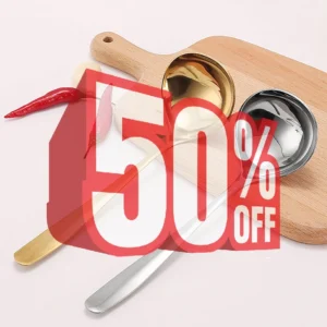 Stainless Steel Big Head Round Spoon Net Red Golden Dinner Long Handle Stirring Dessert Spoons For Kitchen Accessories Gadgets