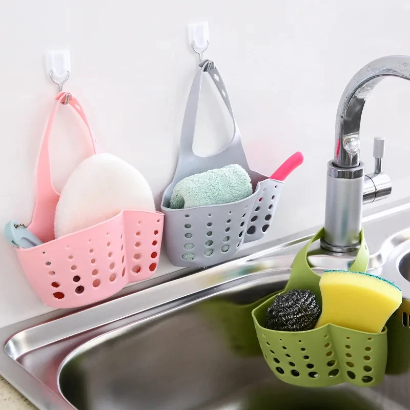 1-3pcs Kitchen Sink Shelf Organizers Double-Layer Hanging Soap Sponge Storage Holder Accessories Silicone Drain Basket Supplies - الصورة 6
