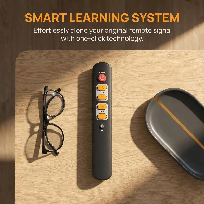 Learning Remote For TV With 6 Large Keys Universal Smart Controller Easy Setup Ideal For Elderly People And Kids At Home - الصورة 3
