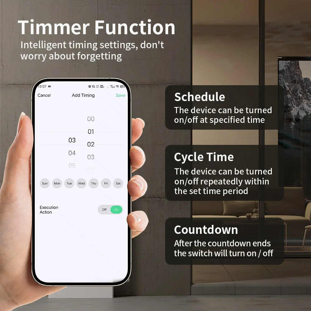 TNCE Tuya MCB Smart Circuit Breaker, wifi Over Current Under Voltage Protection Power Meter 63A, Voice Control Google Home Alexa - الصورة 4