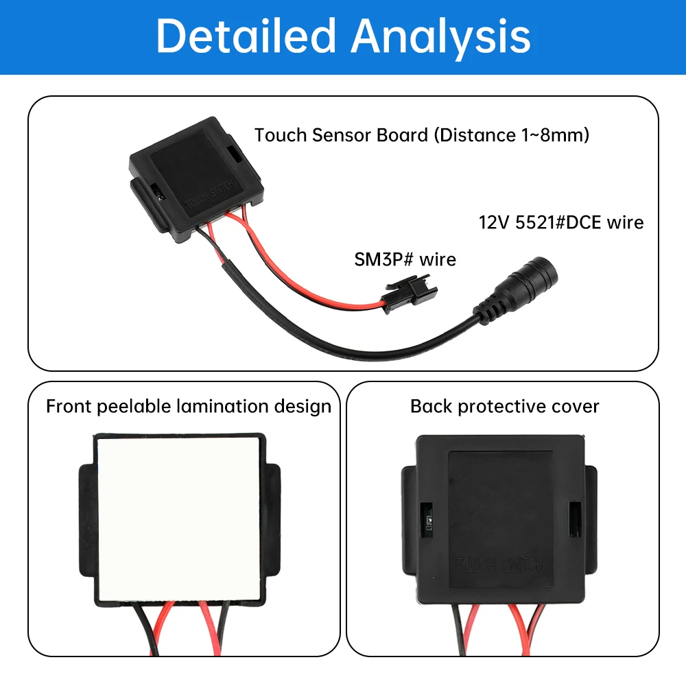 DC5-12V 36W 3A Switch Bathroom Mirror Switch Touch Sensor For Led Light Mirror Headlight For Smart Home Bathroom Light Switch - الصورة 5