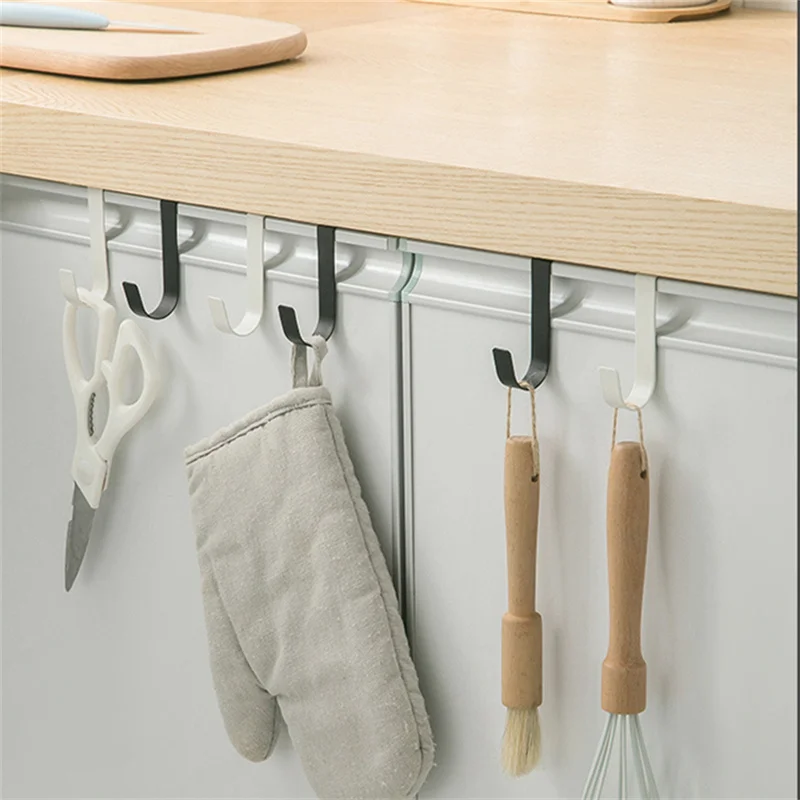 S-Shaped Metal Hook Cabinet Door Hanging Rack Gadgets Holders Desk Shelves Kitchen Utensils Storage Organizer Bathroom Accessori - الصورة 2