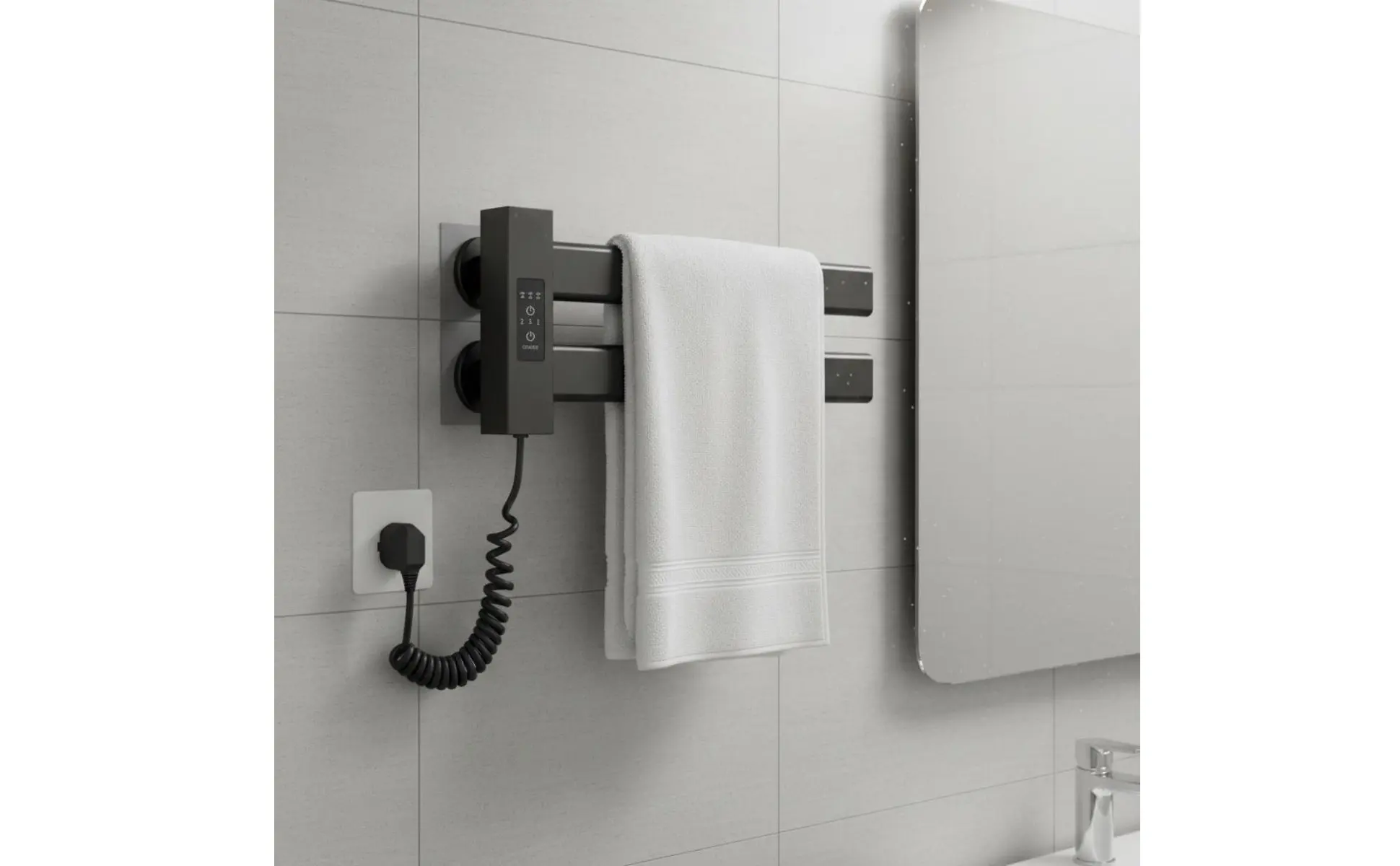 Smart Towel Heating Rack Quick Drying Electric Towel Warmer Bathroom Heater Timer Function Home Appliance IPX5 Waterproof