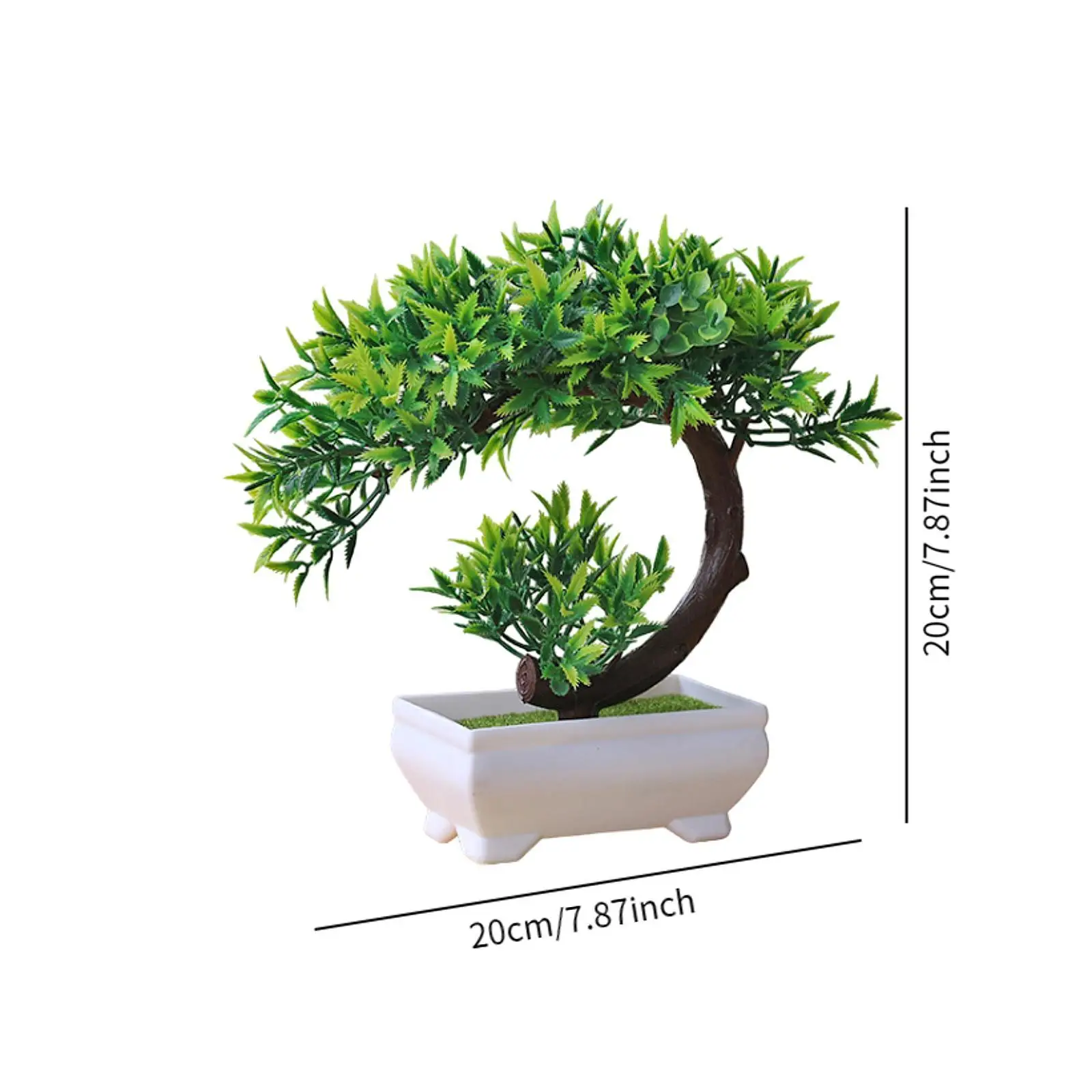 Artificial Plants in Pot Green Ornament Planter Artificial Plant for Bathroom Corner Outside Shelf Kitchen Housewarming Gift - الصورة 3