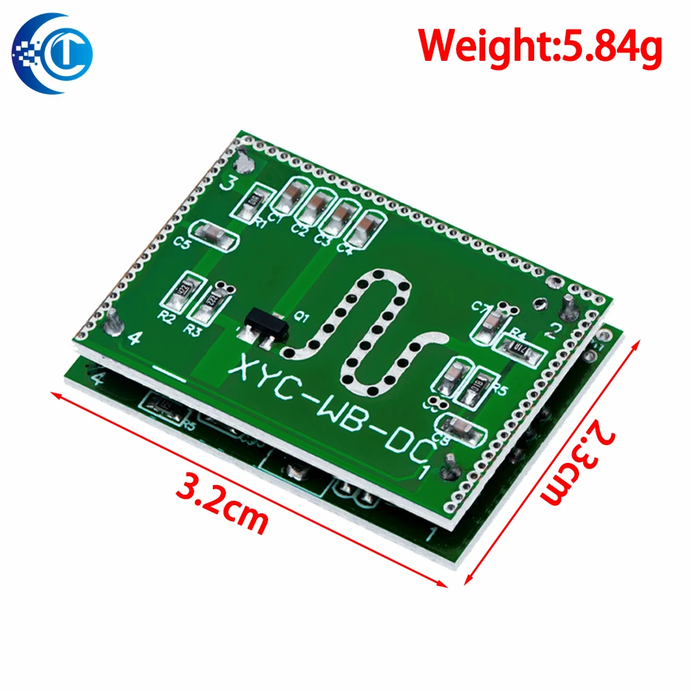 CLT 5.8GHz Microwave Radar Sensor Module Strong Anti-Jamming 6-9m Smart Trigger Switch 3.3-20V DC for Home Automation Control