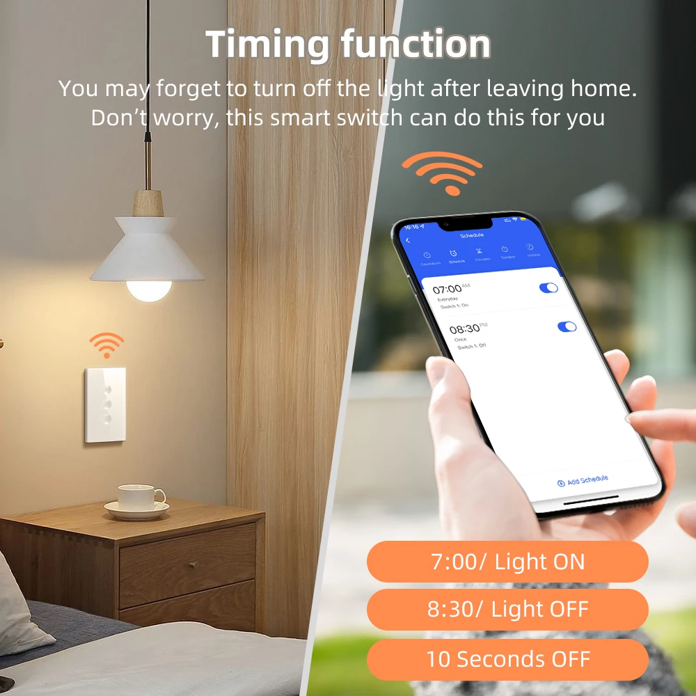 AVATTO 1/2/3/4 Gang ZigBee Smart Light Switch Wireless Wall Touch Grooved Button Switch Remote Support Tuya,Alexa,Google Home - الصورة 5
