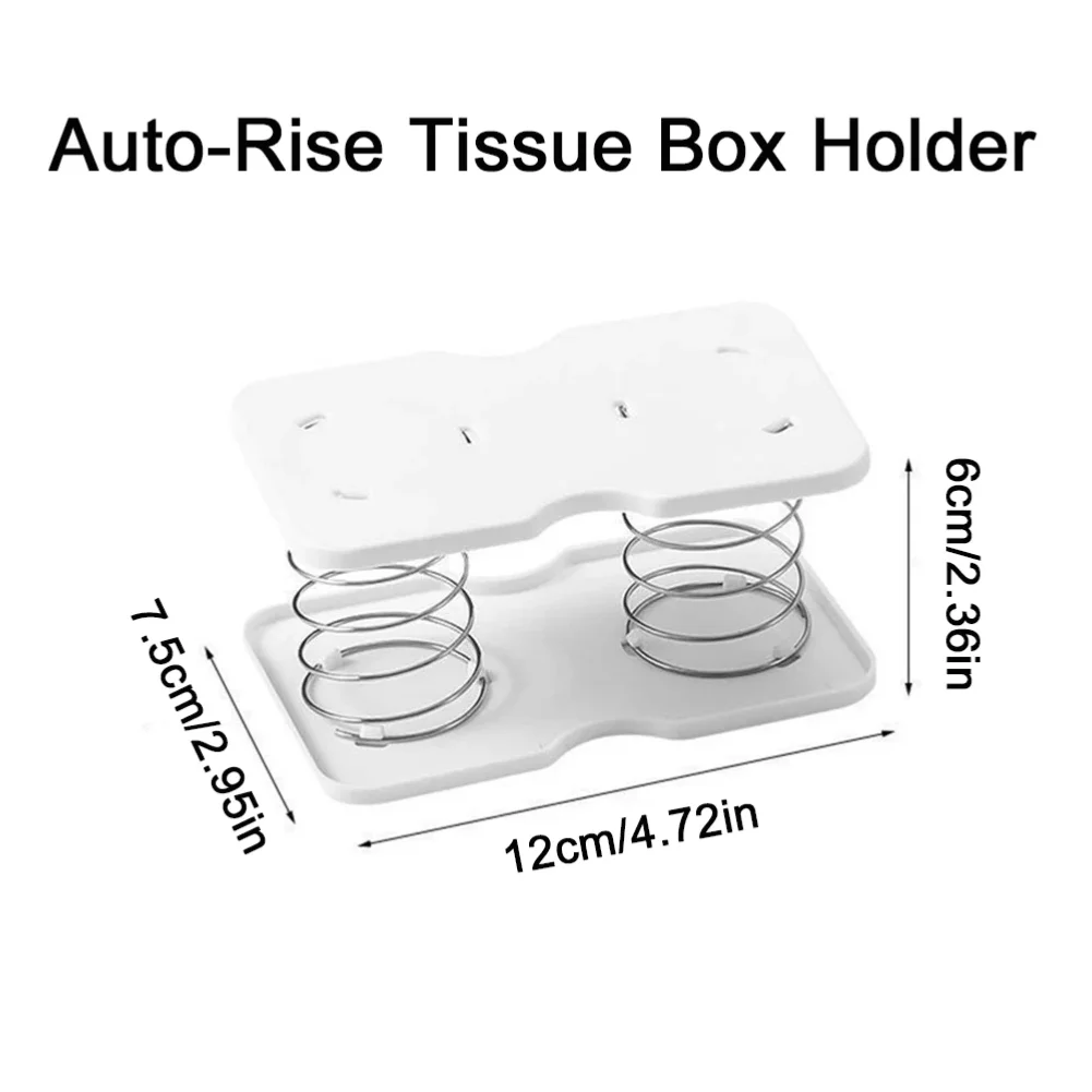 Tissue Box Tissue Dispenser Spring Automatic Lift Spring Loaded Tissue Box Office Home Kitchen Toilet Bracket Kitchen Organizer - الصورة 3
