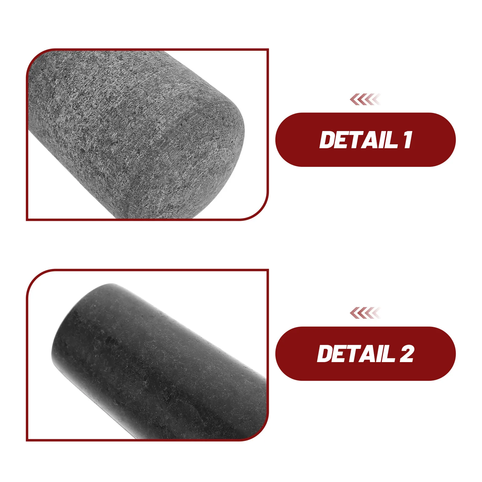 Granite Pestle 5.3 Inch for Mortar Bowl Stone Food Grinder Stick Manual Garlic Pounder Masher Spice Grinding Tool Kitchen - الصورة 2