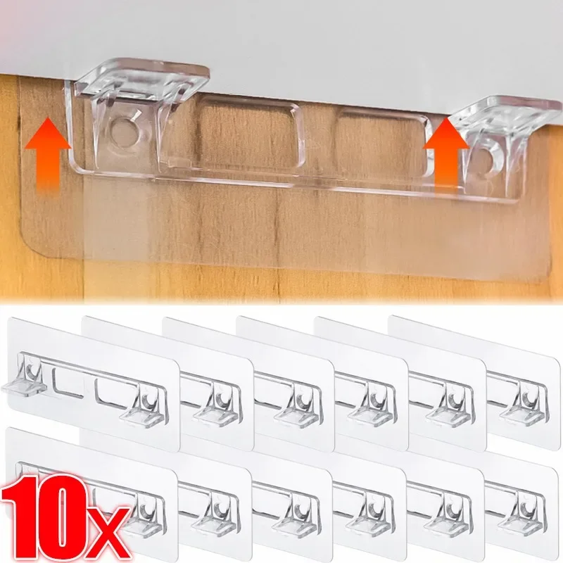 10/1PCS Adhesive Shelf Support Pegs For Kitchen Bedroom Closet Cabinet Shelf Support Clips Wall Hanger Sticker Bracket Holder