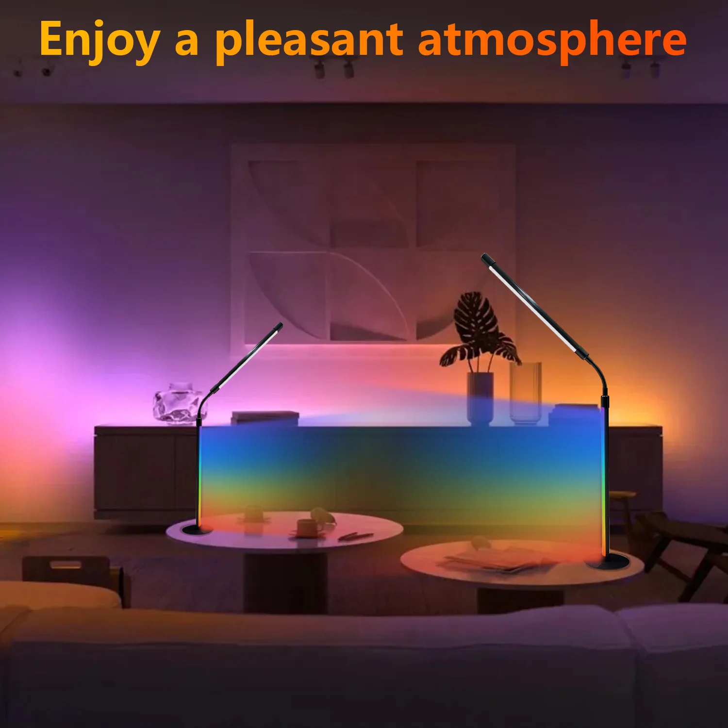 Smart desk lamp Ambient light APP controls music synchronization Timed reading Night light 360 ° adjustable - الصورة 4