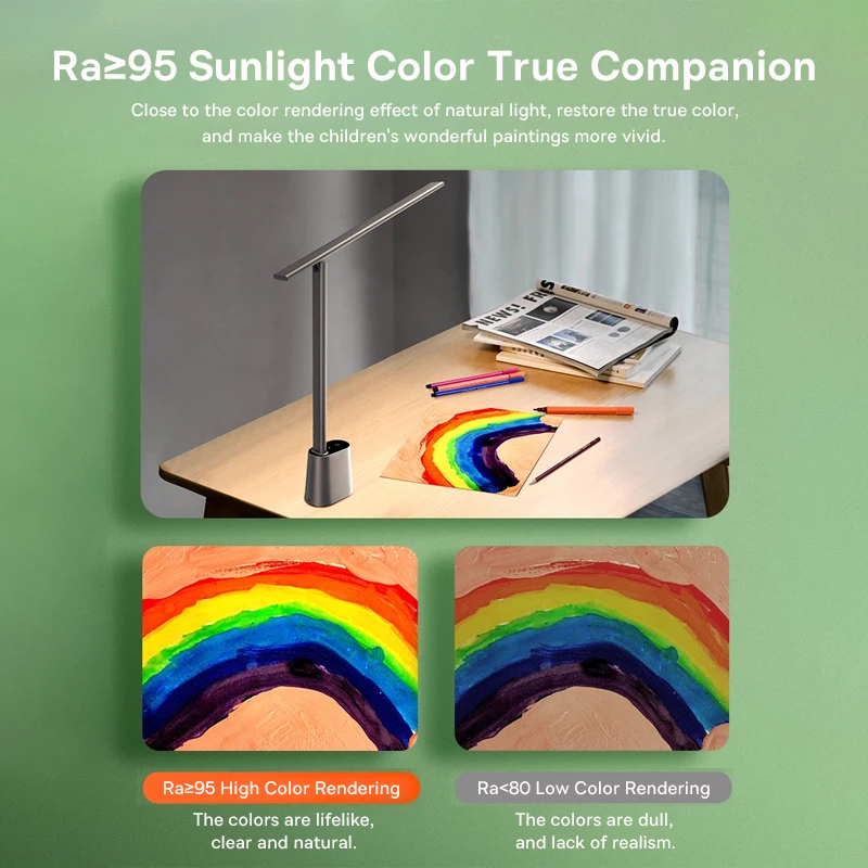 Baseus Desk Lamp 180° Foldable LED Table Lamp Rechargeable Auto Dimming Smart Eye Protection Study Reading Room Night Light Lamp - الصورة 2