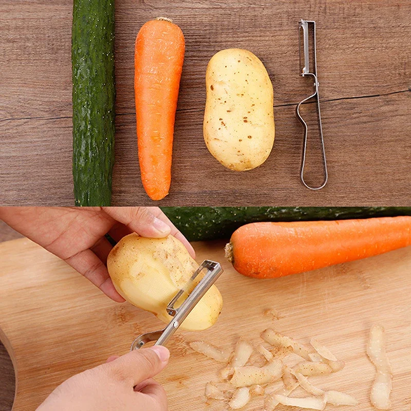 Stainless Steel Vegetable Fruit Peeler Multi-function Potato Carrot Peeling Knife Kitchen Gadgets Thickened Handle Easy To Clean - الصورة 2