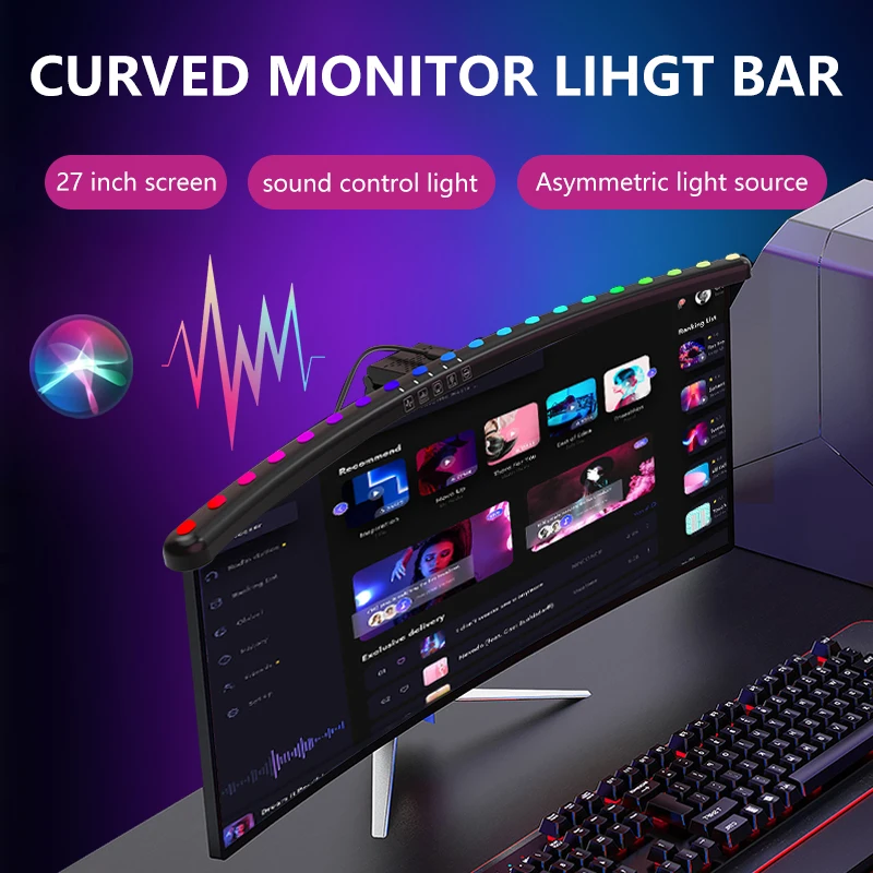 RGB Light Bar Monitor Led Lights Smart Wifi Dimmable Setup Gamer Room Decor Lightbar Screen Hanging Desk Lamp Remote Control - الصورة 3
