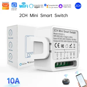 2 Way Tuya smart swtich 2Gang Smart Light Breaker Compatible with Smart Life Alexa Google Home voice control