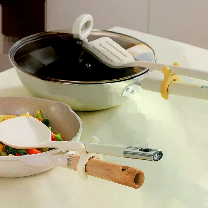 1pc Silicone Spatula Rack Spatula Holder Deer Ear Anti Scalding Overflow Pot Clip Spoon Holder Kitchen Gadget - الصورة 2
