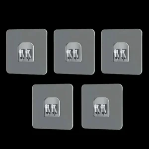 5pcs Wall Adhesive Hooks Transparent Wire Shelf Rack Hook Wall Mount Free Punch Kitchen Bathroom Non Trace Stickers Holder
