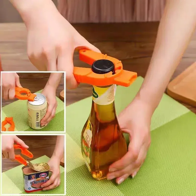 Plastic Can Opener Multifunctional Manual Non-slip Canned Drink Kitchen Gadgets Wine Beer Soda Cap Bottle Opener - الصورة 4