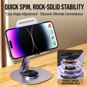 Adjustable Tablet Stand Stable Metal Phone Stand Desktop Phone Holder Premium Rotating Phone Stand For Study Content Creation