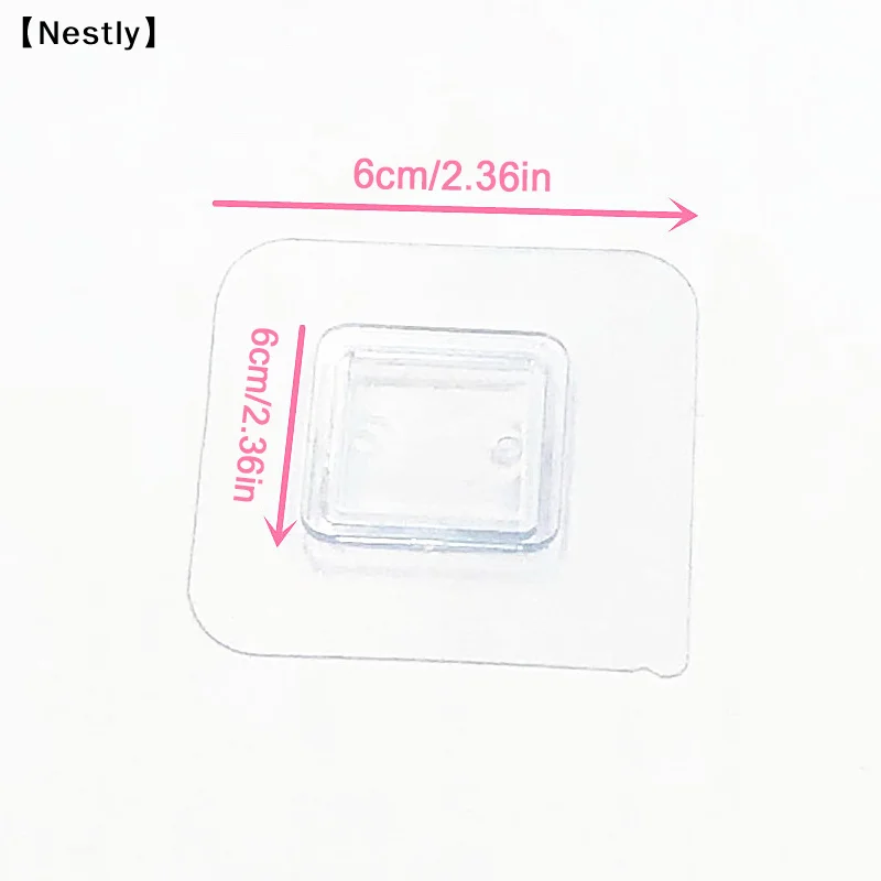 1/5/10 Pcs Wall Self Adhesive Hook Transparent Wire Shelf Wall Mount Sticker Sided Fixing Patch Kitchen Bathroom Gadget〔Nest〕 - الصورة 5