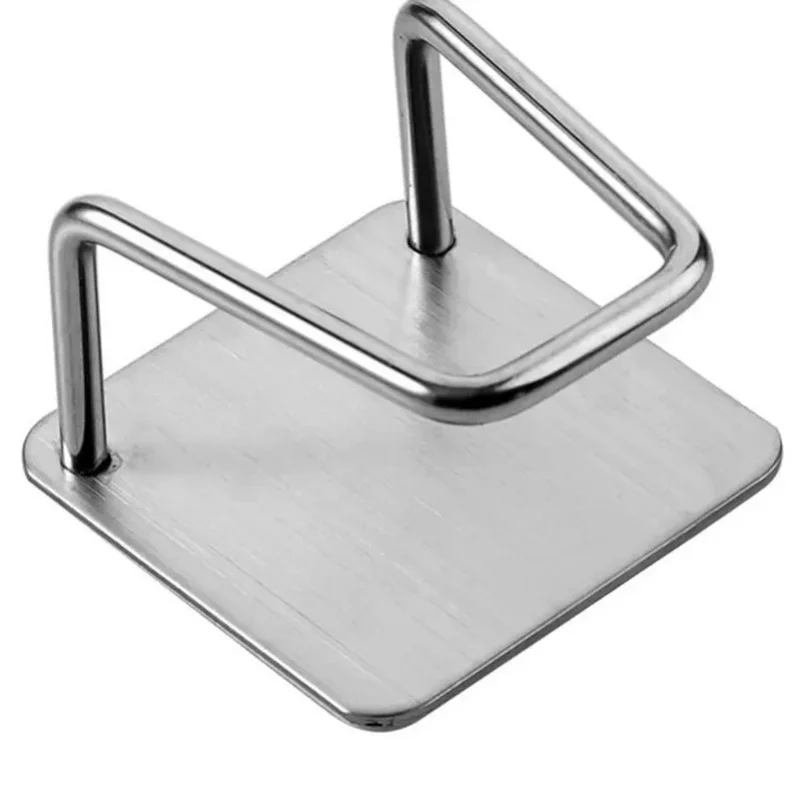 1PC Kitchen Stainless Steel Sink Sponges Holder Self Adhesive Drain Drying Rack Kitchen Wall Hooks Accessories Storage Organizer - الصورة 6