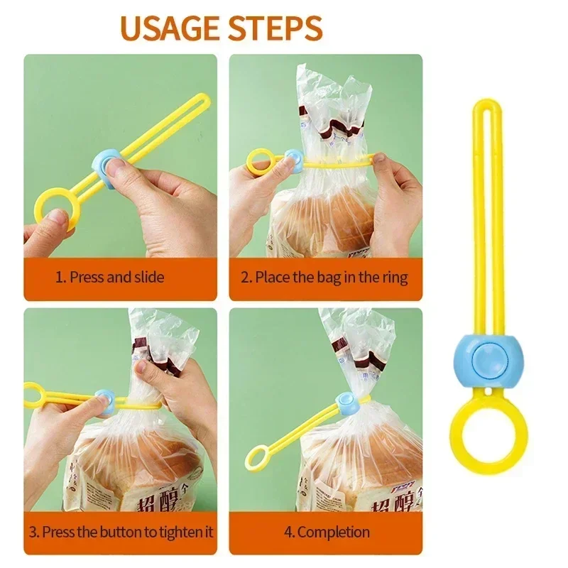 Food Bag Sealing Clip Adjustable Freshness Sealing Clips Multifunctional Sealing Rope Portable Cable Organiser Kitchen Gadgets - الصورة 3