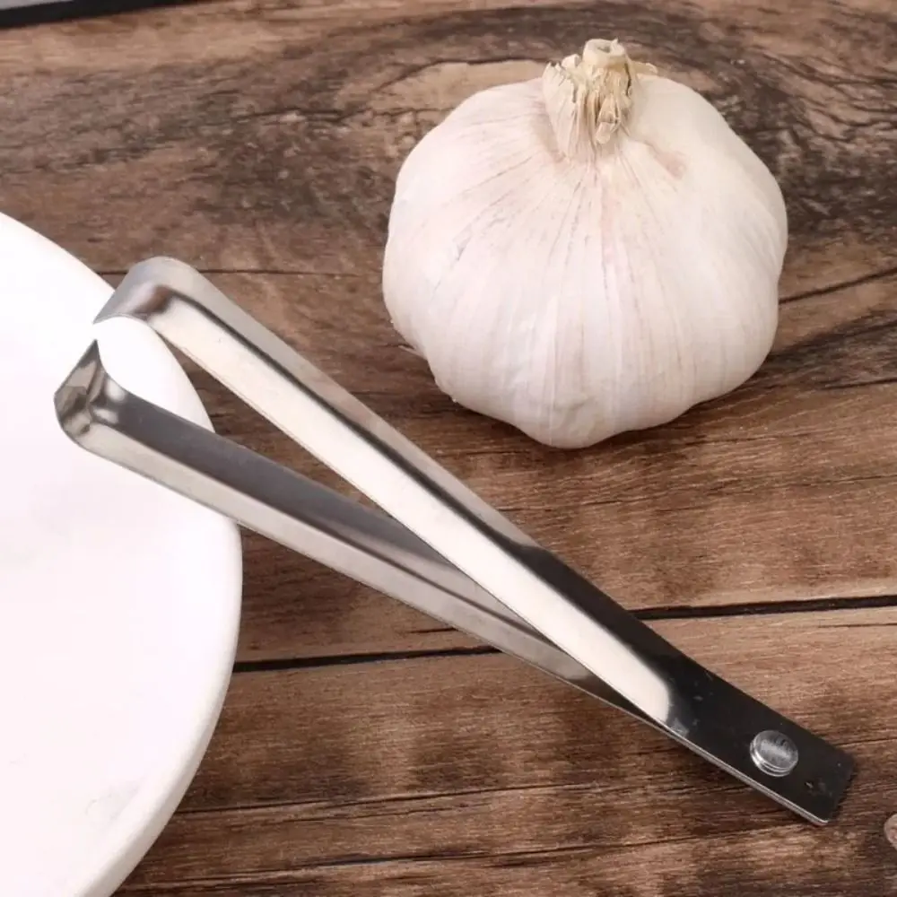 Kitchen Gadgets Stainless Steel Garlic Peeler Versatile Multifunctional Hair Plucking Clip Durable Manual Tweezers Home - Image 4
