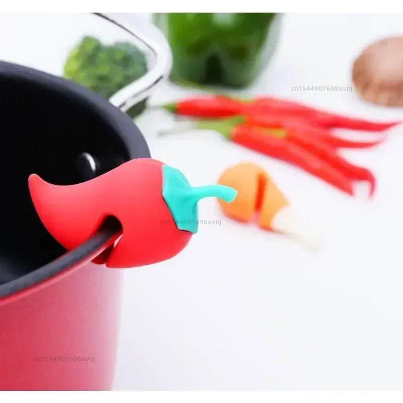 Cute Silicone Pot Lid Anti-spill Rack Heat-resistant Anti-Overflow Stoppers Pot Cover Lifter Holder Creative Kitchen Tool Gadget - الصورة 3