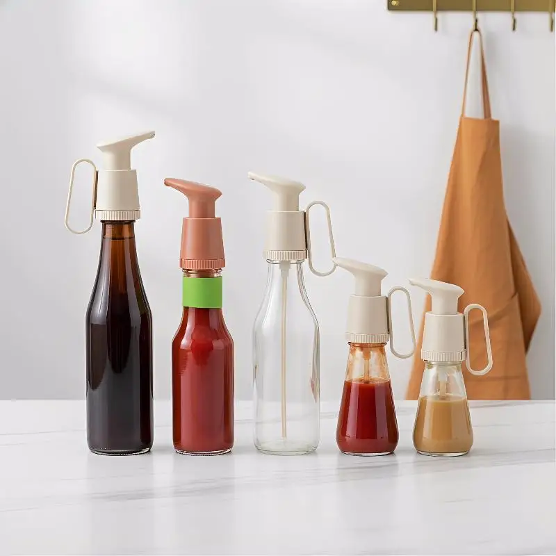 Kitchen Supplies Universal Tightly Seal Dispenser Pump W/Handle PP Tomato Sauce Oyster Press Pump Reusable Bottle Head Gadget - Image 6