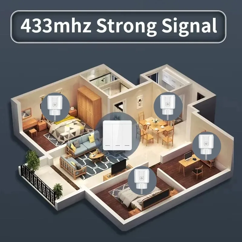 16A Wireless Socket Remote Control Switch EU Plug Electrical Outlet 1/2/3Gang Smart Lighting Switch for Home Appliance Lamp - الصورة 5