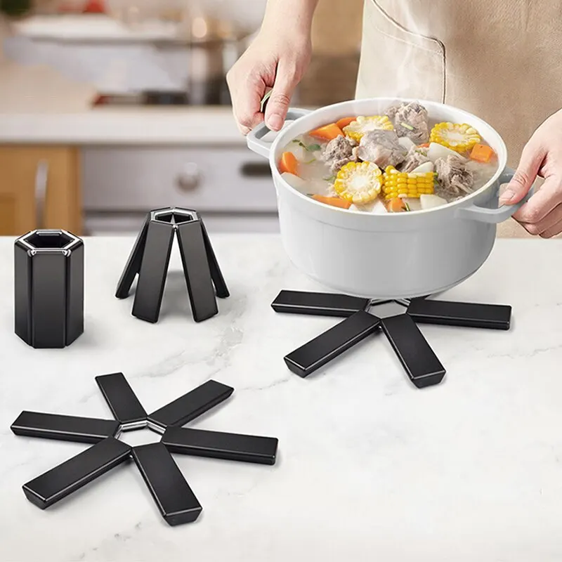 Kitchen Gadgets Folding Heat Insulation High Pot Mat Dish Placemat Coaster Temperature Pots And Pans - Image 2
