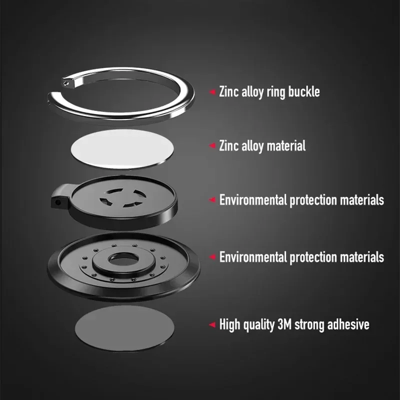 Metal Finger Ring Holder Stand Grip 360 Rotatable or Mobile Phone Car Magnetic Mount Phone Back Sticker Pad Unniversal Bracket - Image 4