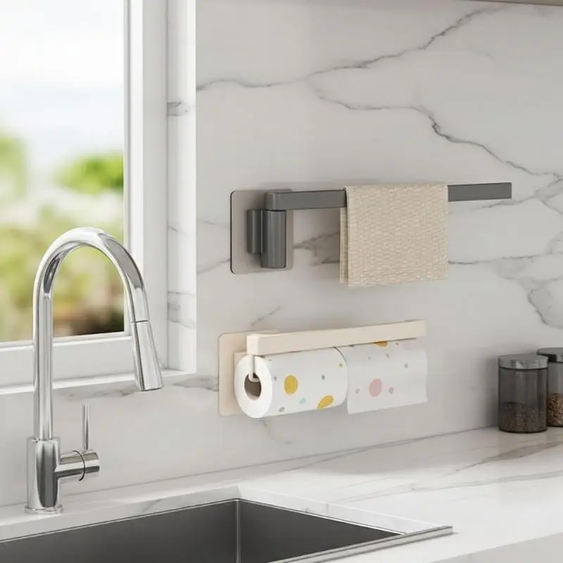 Rotating Wall-Mount Kitchen Cloth Organizer with Integrated Drainage Perfect for Compact Spaces - Image 3