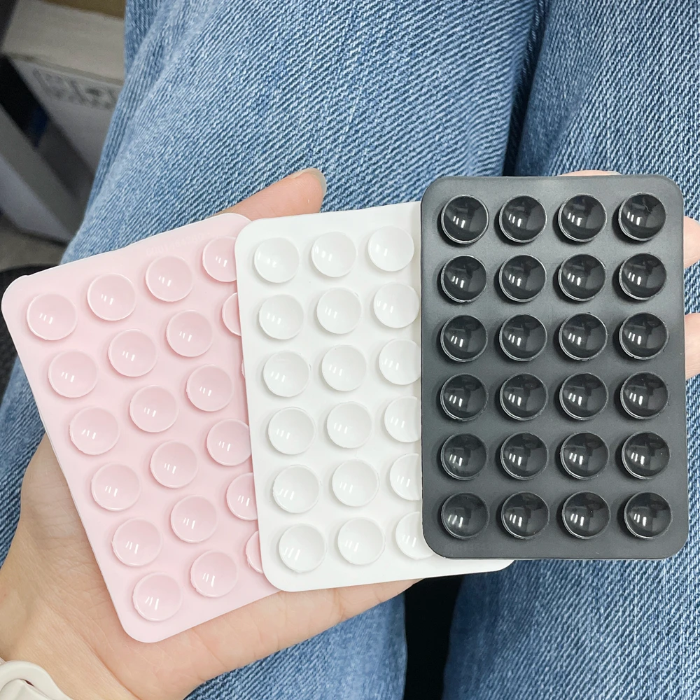 1pc Adhesive Backing Silicone Suction Phone Case Mount Non Slip Suction Cup Phone Stand Holder for Selfies and Videos - الصورة 2