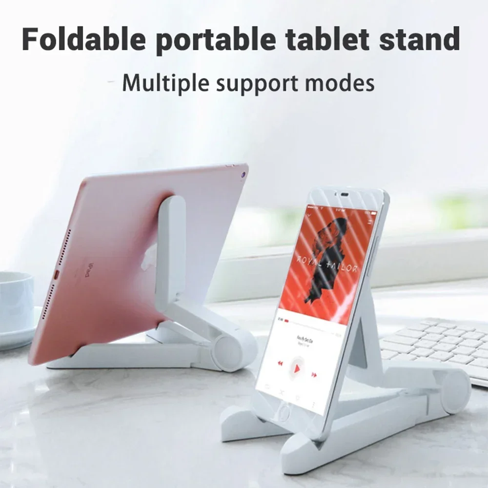 Portable Foldable iPad Stand Compatible 4"-11"Tablet Phone Desktop Plastic Holder For Xiaomi Samsung Huawei Phone Tablet Stand - الصورة 4