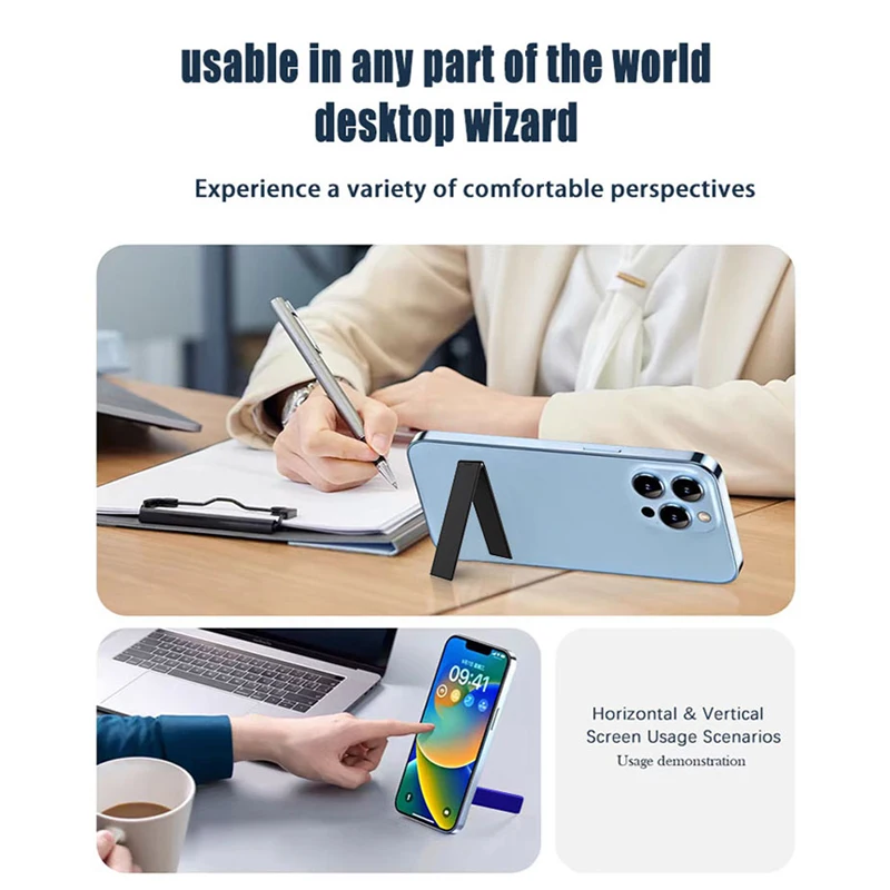 Colorful Phone Metal Holder for iPhone pro/plus/max Xiaomi Samsung Folding Portable Stand Desktop Sticker Support for Cell Phone - الصورة 4