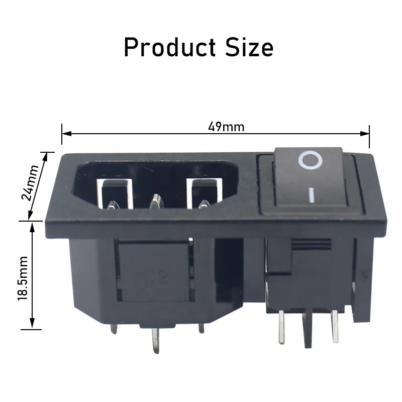 AC Power Socket Green Rocker Switch 15A 250V IEC320 C14 Wall Push Button Interrupteur Smart Life Home - الصورة 3