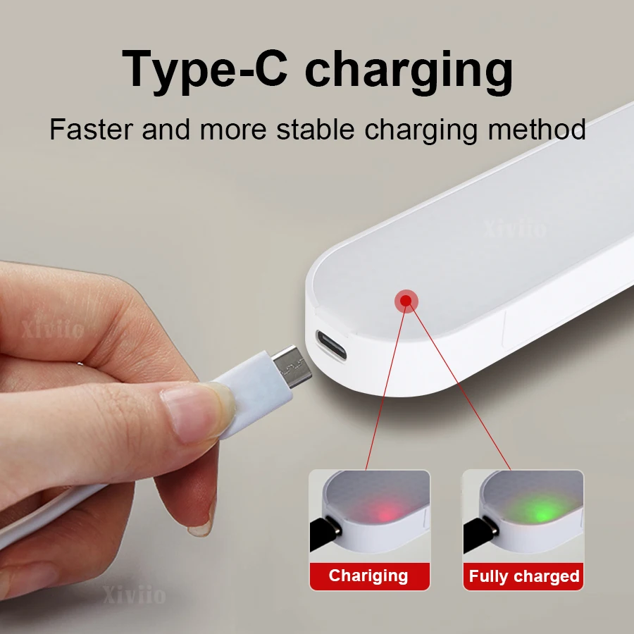 Smart Touch Table Lamp Magnetic Desk Lamp Bulit-in 18650 Battery for Reading Cabinet Mirror Bedside Rechargeable Night Lights - الصورة 5