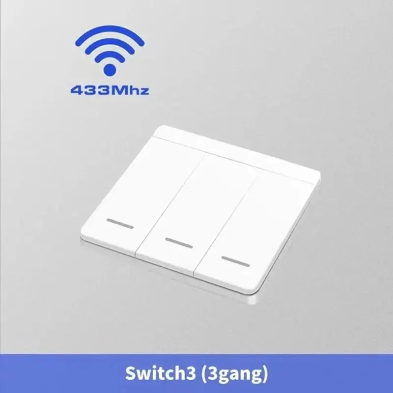 1/2/3 gang 433Mhz smart push Wireless Switch Light RF Remote Control 110V 220V Receiver home Wall button Ceiling Lamp - الصورة 4
