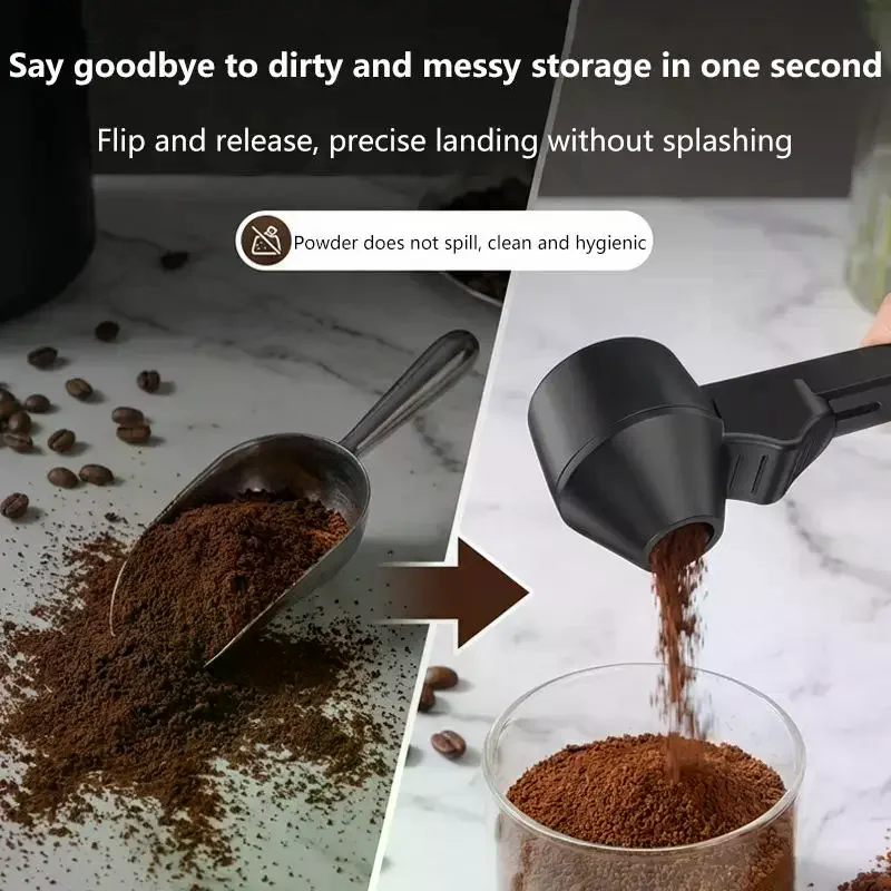 Spill-Proof Coffee Spoons Funnels Sliding Spoon Reusable With Longer Handle Coffee Scoop Measuring Spoon Funnel Kitchen Gadgets - الصورة 2