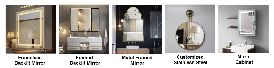 Slim Frameless Irregular Full Length Wall Mirror Modern Wall Mounted for Home Commercial Use - الصورة 4