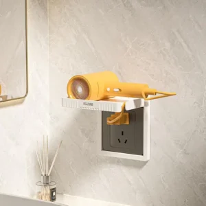 Plastic Socket Mobile Phone Charging Holder Punch-free Wall-mounted Socket Storage Racks Sturdy Wall Outlet Shelf Kitchen