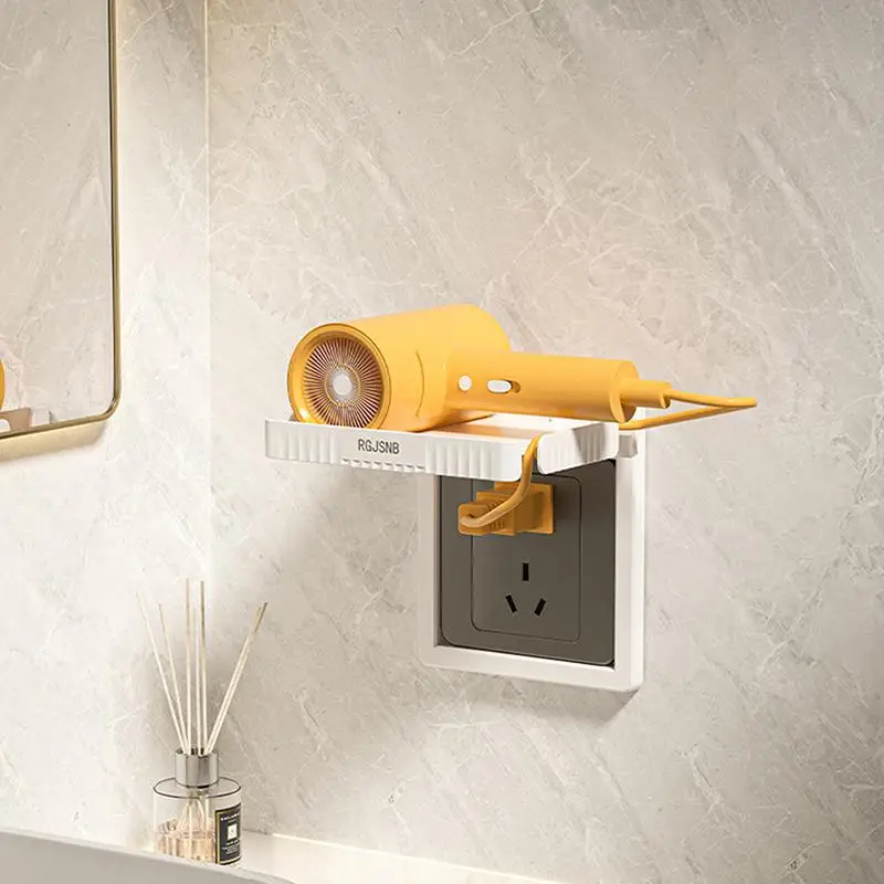 Plastic Socket Mobile Phone Charging Holder Punch-free Wall-mounted Socket Storage Racks Sturdy Wall Outlet Shelf Kitchen